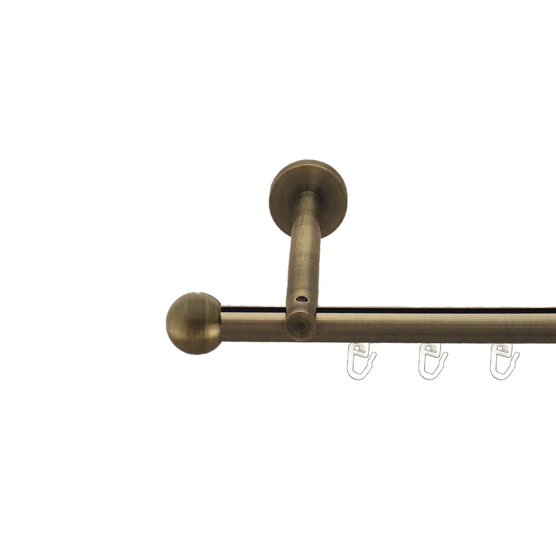 Карниз для штор Orvit Куля болонь металевий однорядний циліндр профіль Антик 19 мм 300 см