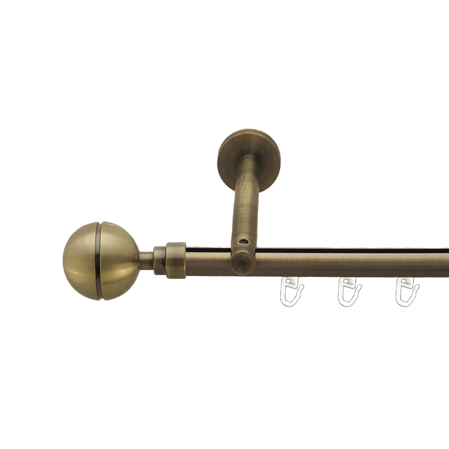 Карниз для штор Orvit Корсо металевий однорядний циліндр профіль Антик 19 мм 200 см