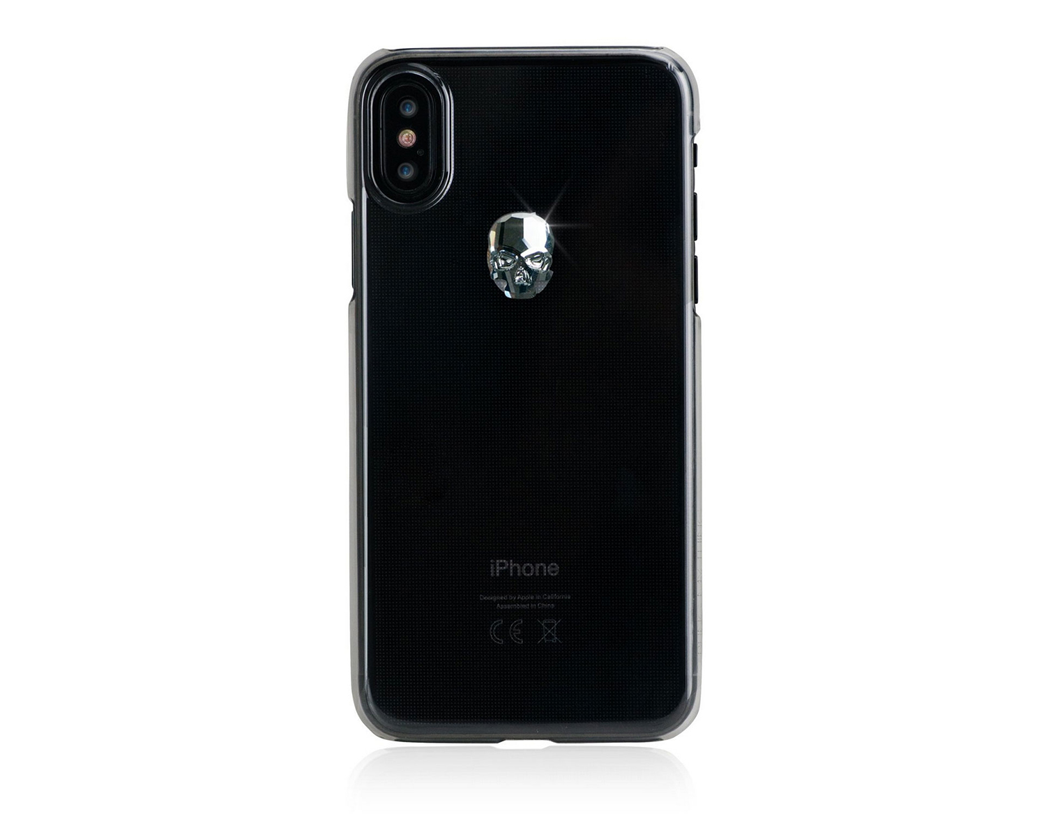 Чехол Bling My Thing для iPhone XR Treasure - Hematite Skull - Clear