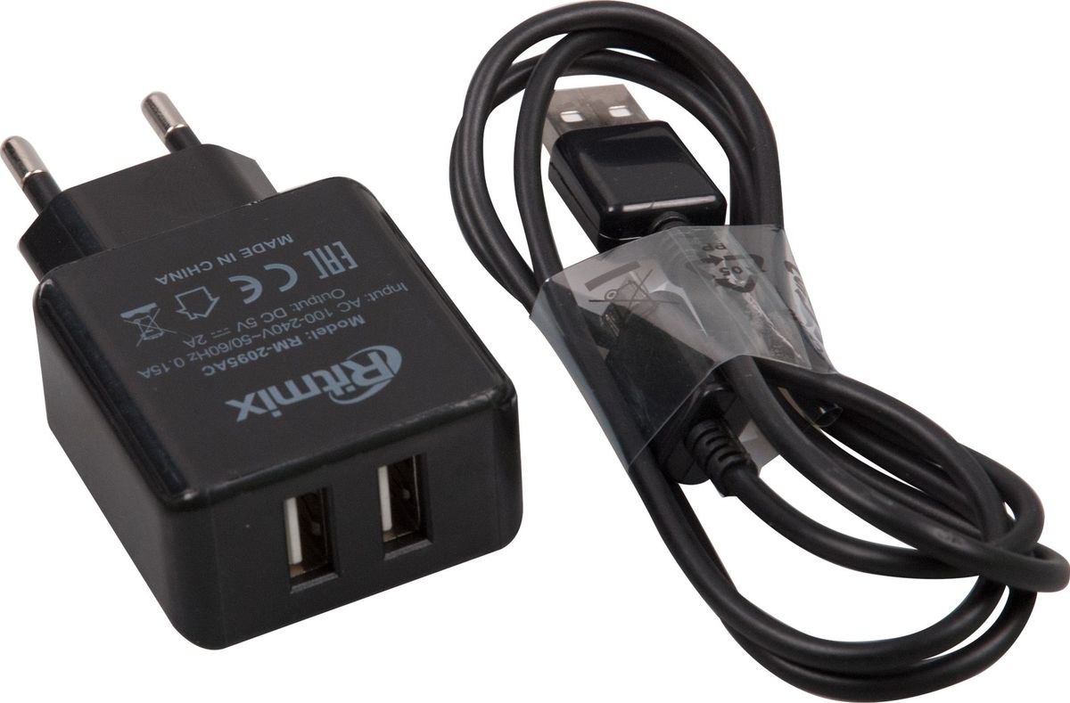 Сетевое зарядное устройство Ritmix RM-2095AC black