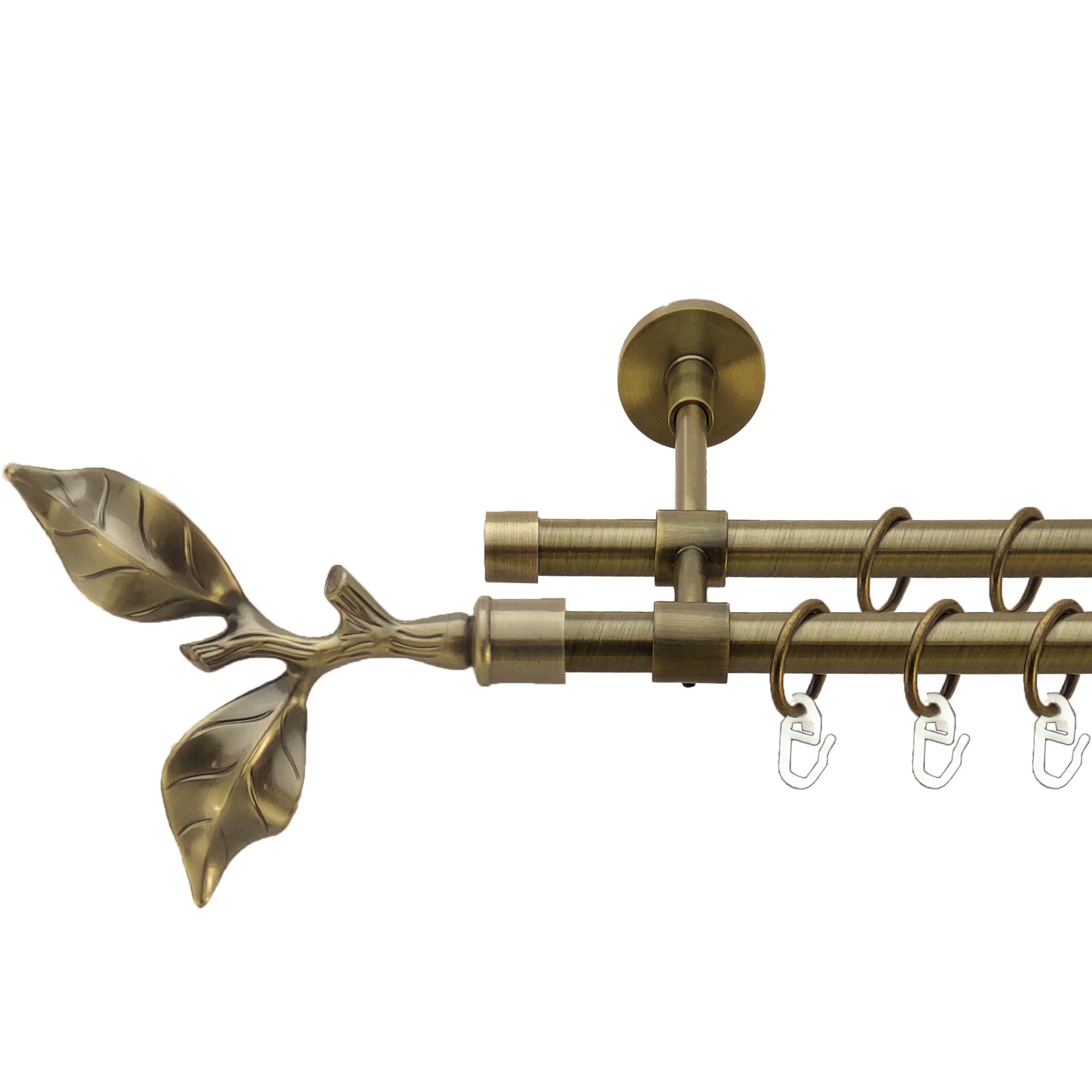 Карниз Orvit Листок рози металевий дворядний закритий Антик 16\16 мм 200 см