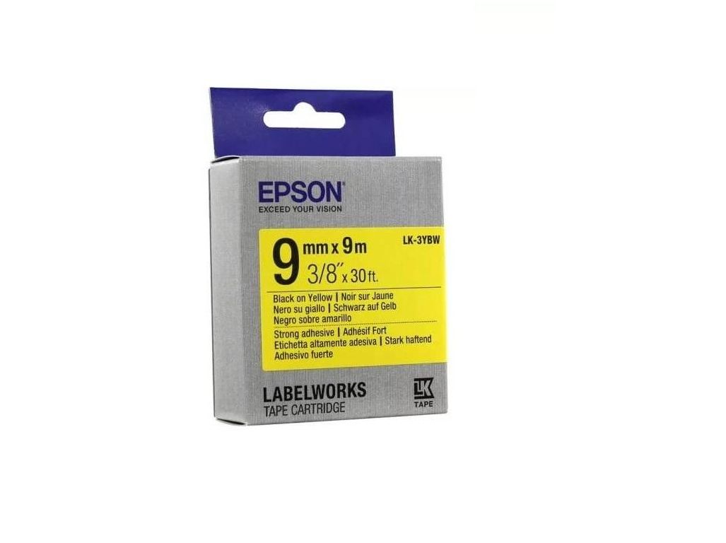 Картридж с лентой Epson C53S653005 Tape - LK-3YBW черно-желтая 9мм