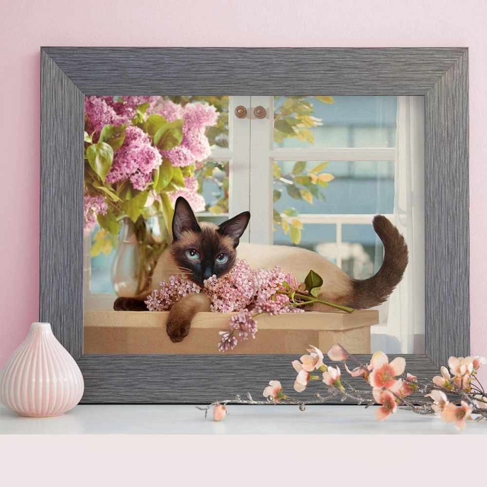 Алмазная вышивка Сиамская леди (АЖ-1688) - картина стразами