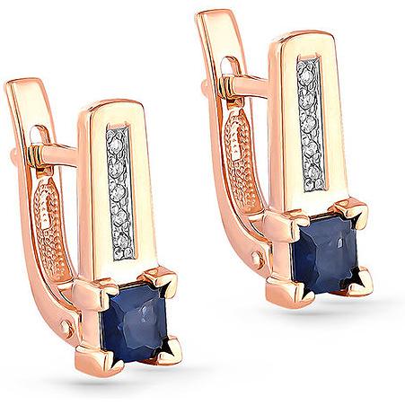 Серьги с сапфирами и бриллиантами из красного золота (арт. 48559-2044372)