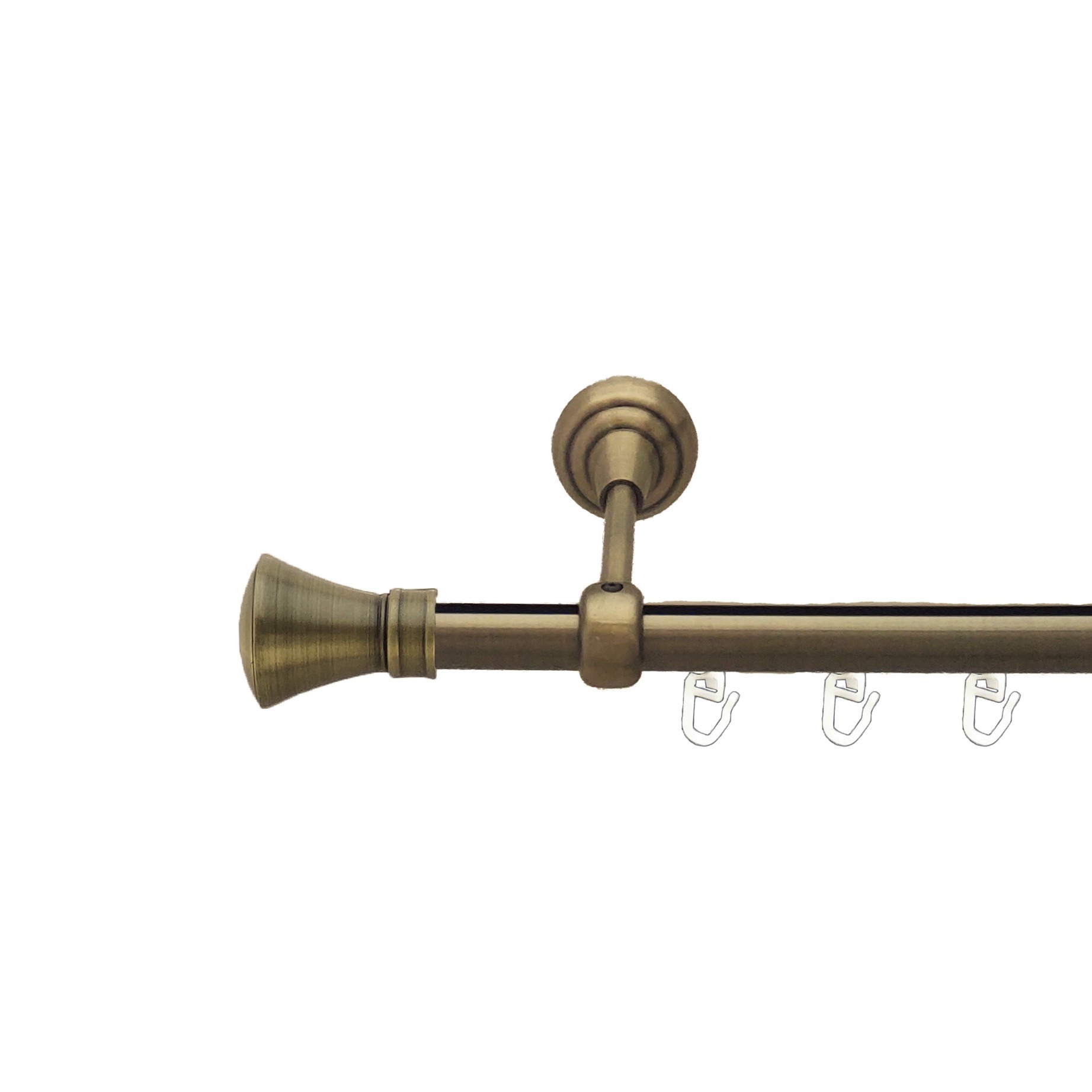 Карниз для штор Orvit Люксор металевий однорядний відкритий профіль Антик 19 мм 300 см