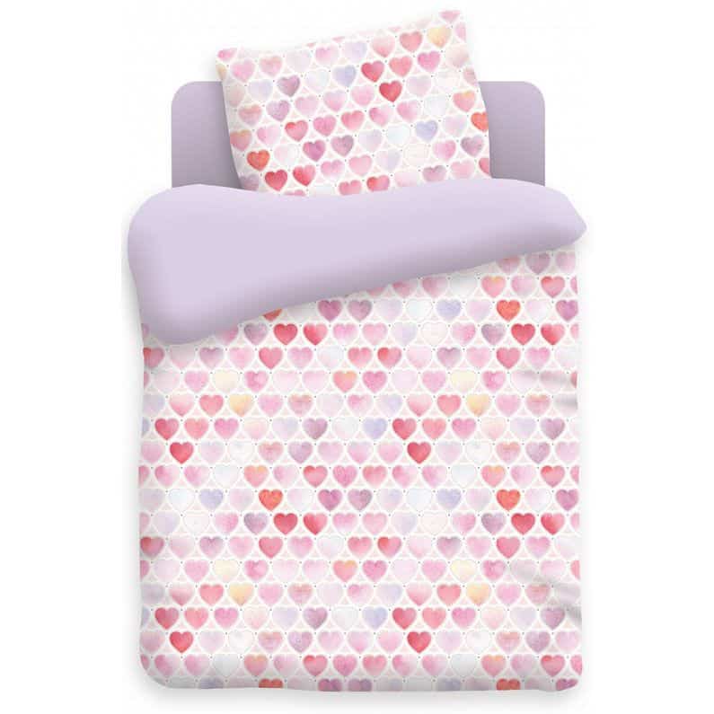 Постельное белье Vpostelke поплин Сердечки Валентинка 1.5-Спальный 150х220 см красный