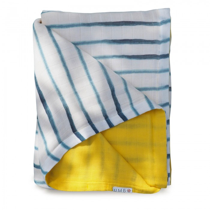 Одеяло Umbo двустороннее муслиновое с застёжками Желтое солнце, 120х90 см (4 слоя)