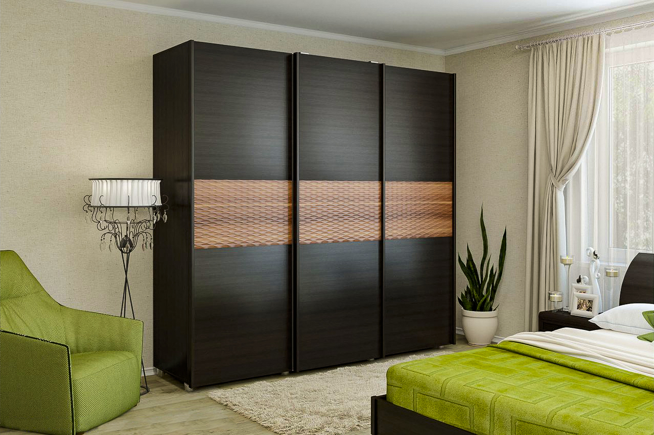 Шкафы купе Лером 217x224x65 см Дуб Венге - комбинированный (ler-3033)