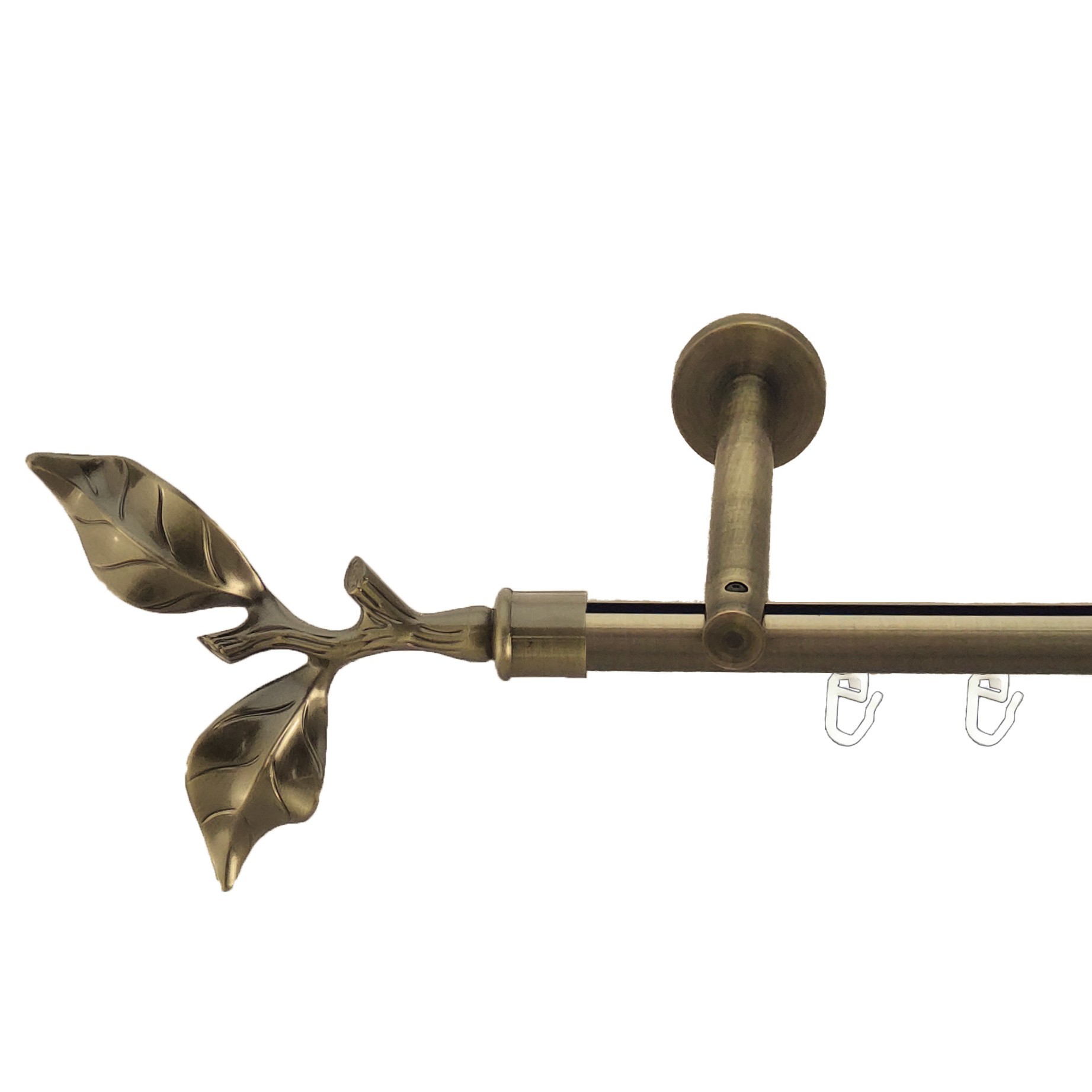 Карниз для штор Orvit Листок рози металевий однорядний циліндр профіль Антик 19 мм 300 см