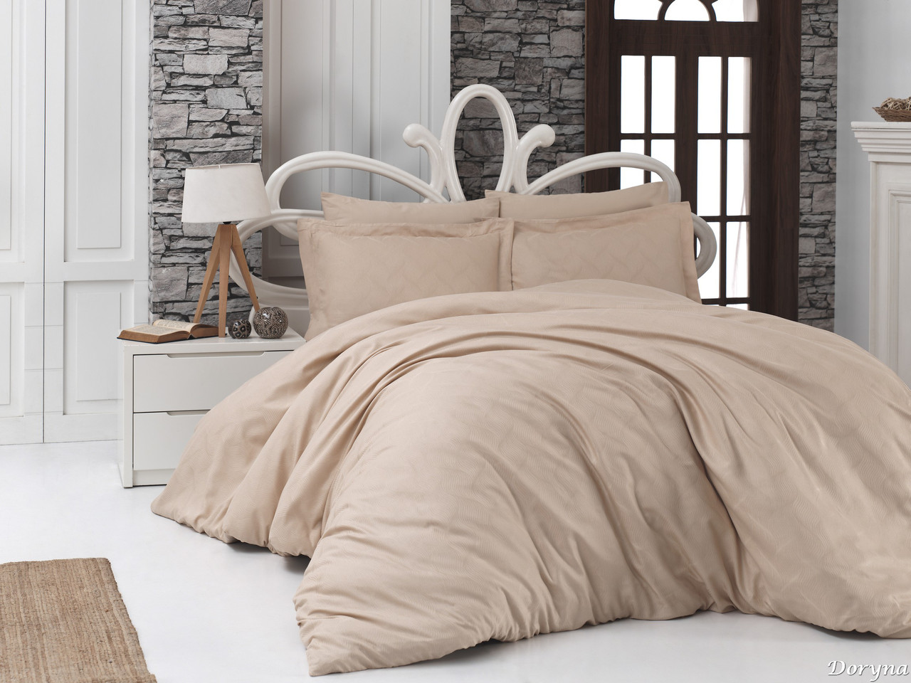 Комплект постельного белья First Choice Сатин Жаккард 200х220 Doryna