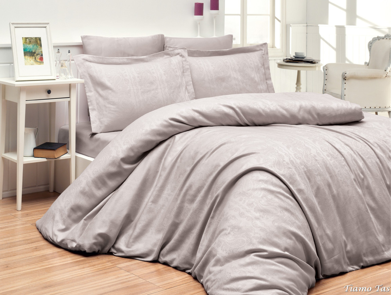Комплект постельного белья First Choice Сатин Жаккард 200х220 Tiamo Tas