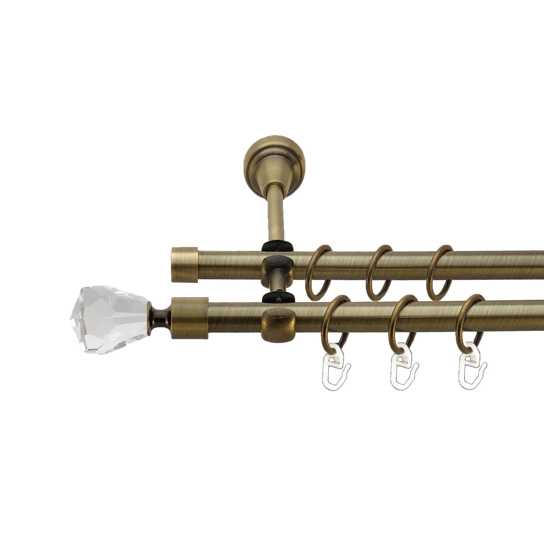 Карниз Orvit Лучетта металевий дворядний відкритий Антик 16\16 мм 200 см