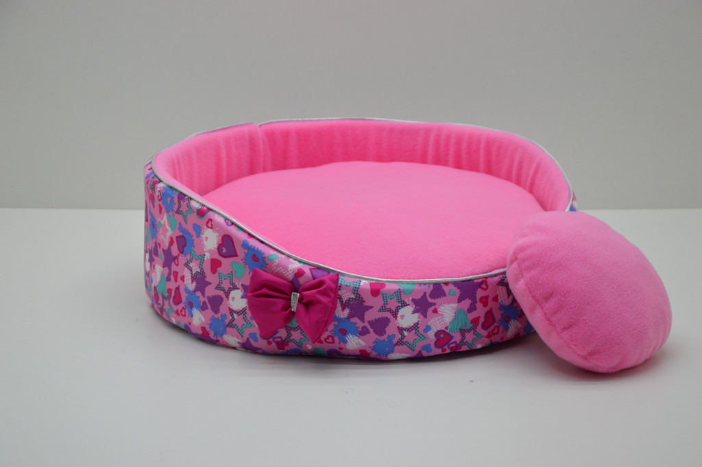 Лежак для котов и собак Звездочка розовый №3 d-600 h-150 Собственное производство (М552-р)
