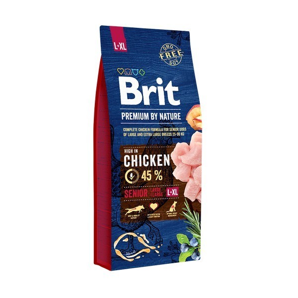 Сухой корм Brit Premium Senior L+XL для пожилого возраста старше 7 лет крупных и гигантских пород с курицей 15 кг