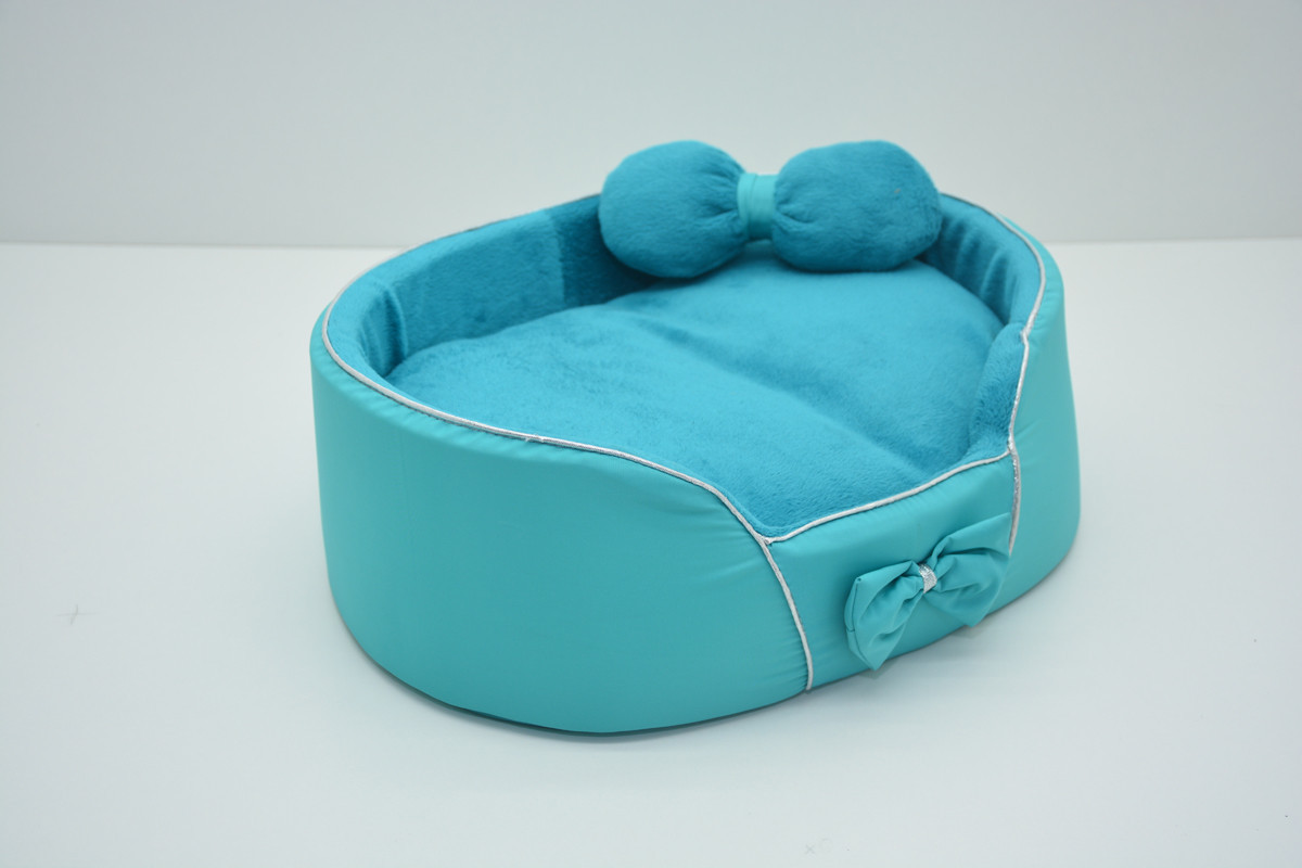 Лежанка для собак и кошек VIP Плюш бирюзовая №4 460х620х120 Собственное производство (М335)