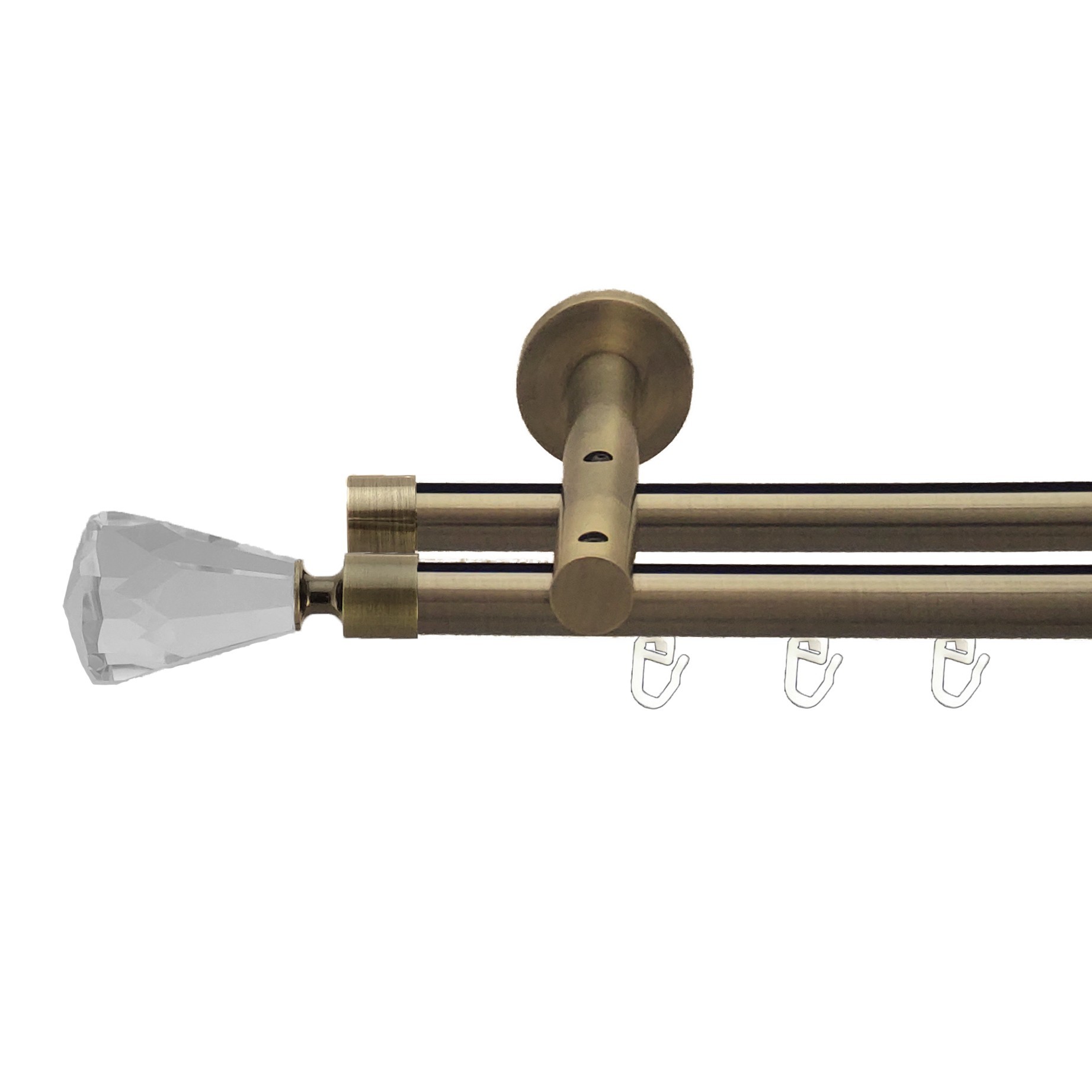 Карниз для штор Orvit Лучетта металевий дворядний реверс профіль Антик 19\19 мм 300 см