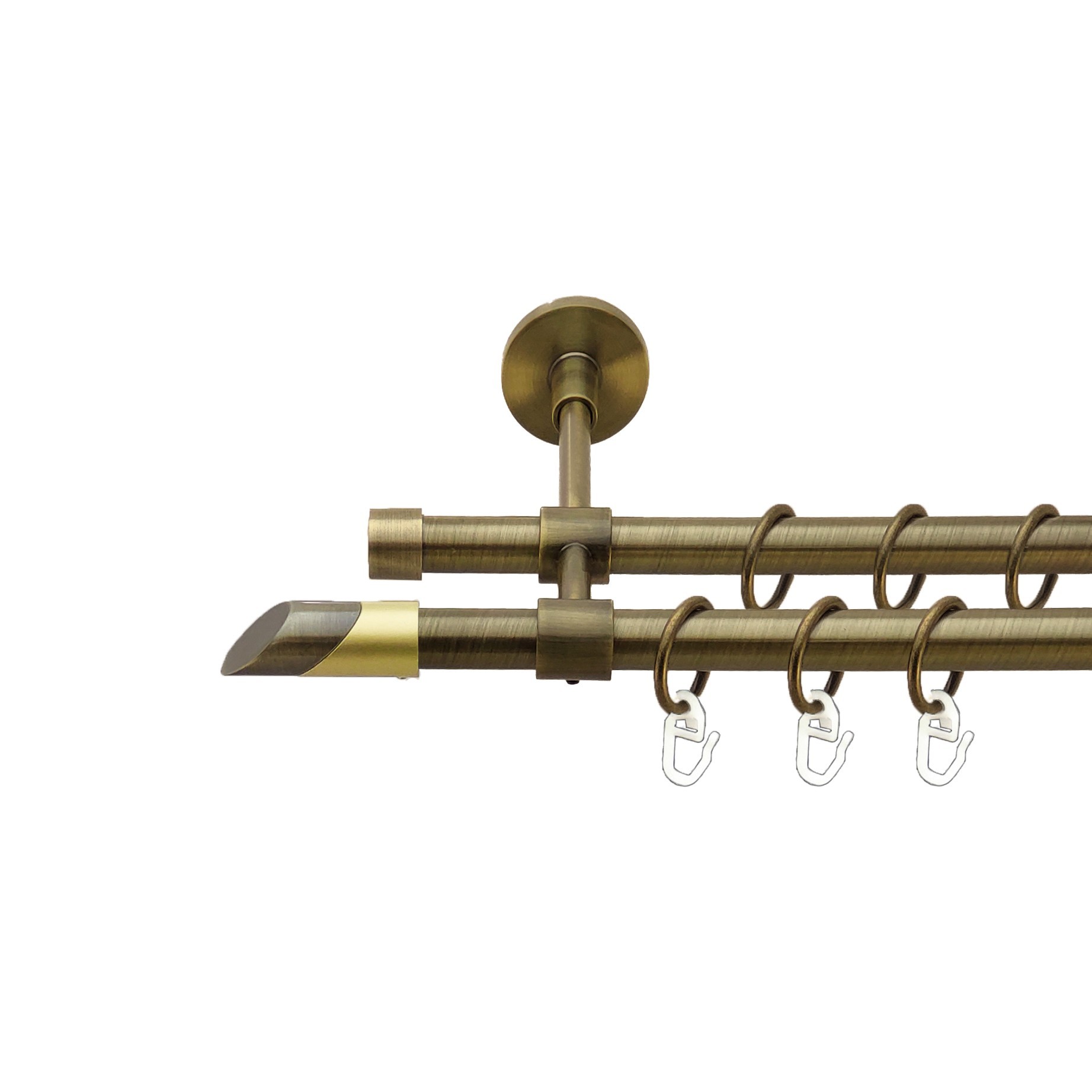 Карниз Orvit Луна металевий дворядний закритий Антик 16\16 мм 200 см