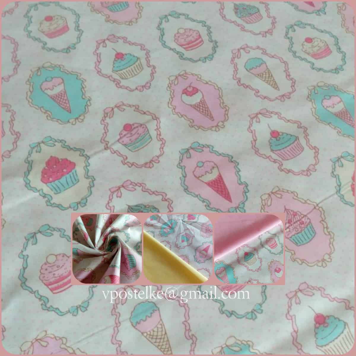 Постельное белье Vpostelke поплин Пирожное капкейк мороженное 1.5-Спальный 150х220 см розовое