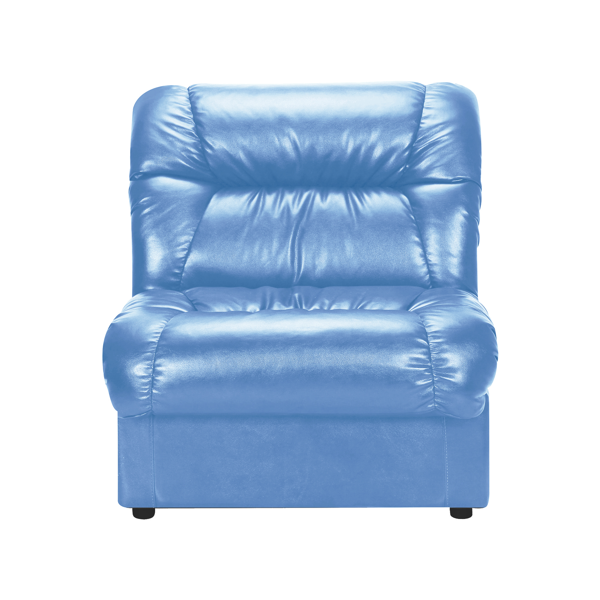 Диван одноместный модуль в гостиную, в офис Визит кожзаменитель Неаполь N-06 голубой AMF