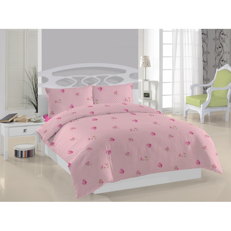 Постельное белье Weekend - Rosa dots розовое ранфорс евро