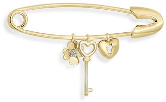 Брошь Ключик с 1 бриллиантом из жёлтого золота (арт. 55907-2164098)