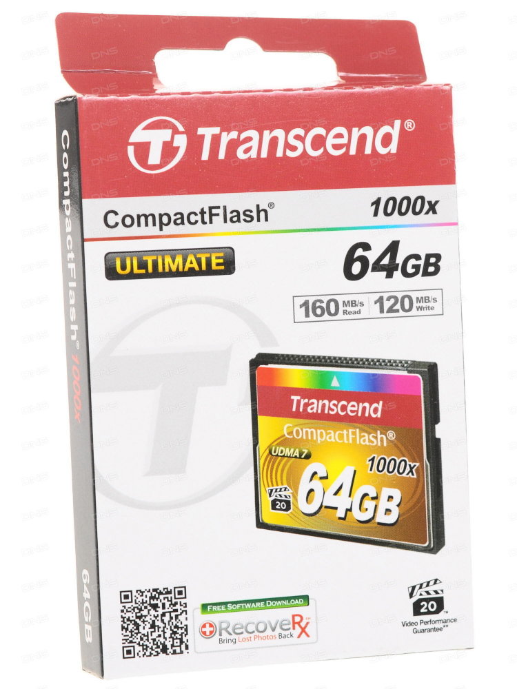 Карта Памяти CF 64Gb Transcend 1000X (160/120 Mb/s)