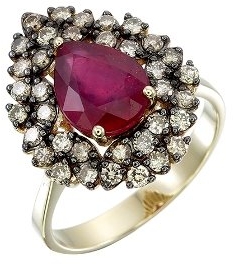 Кольцо с рубином и бриллиантами из жёлтого золота (арт. 15062-2150026)