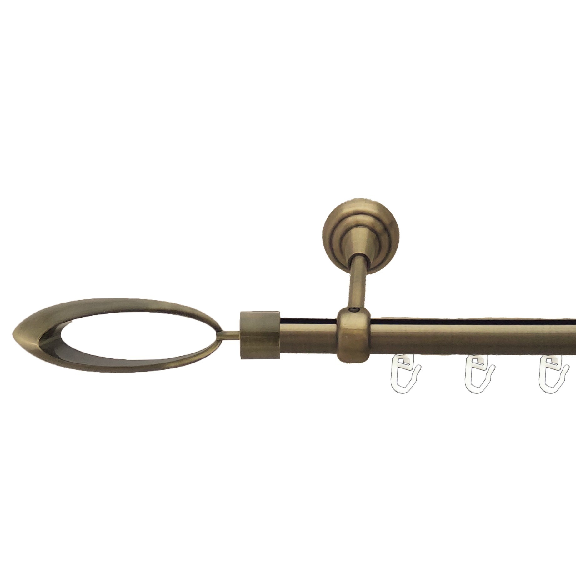 Карниз для штор Orvit Венеція металевий однорядний відкритий профіль Антик 19 мм 240 см