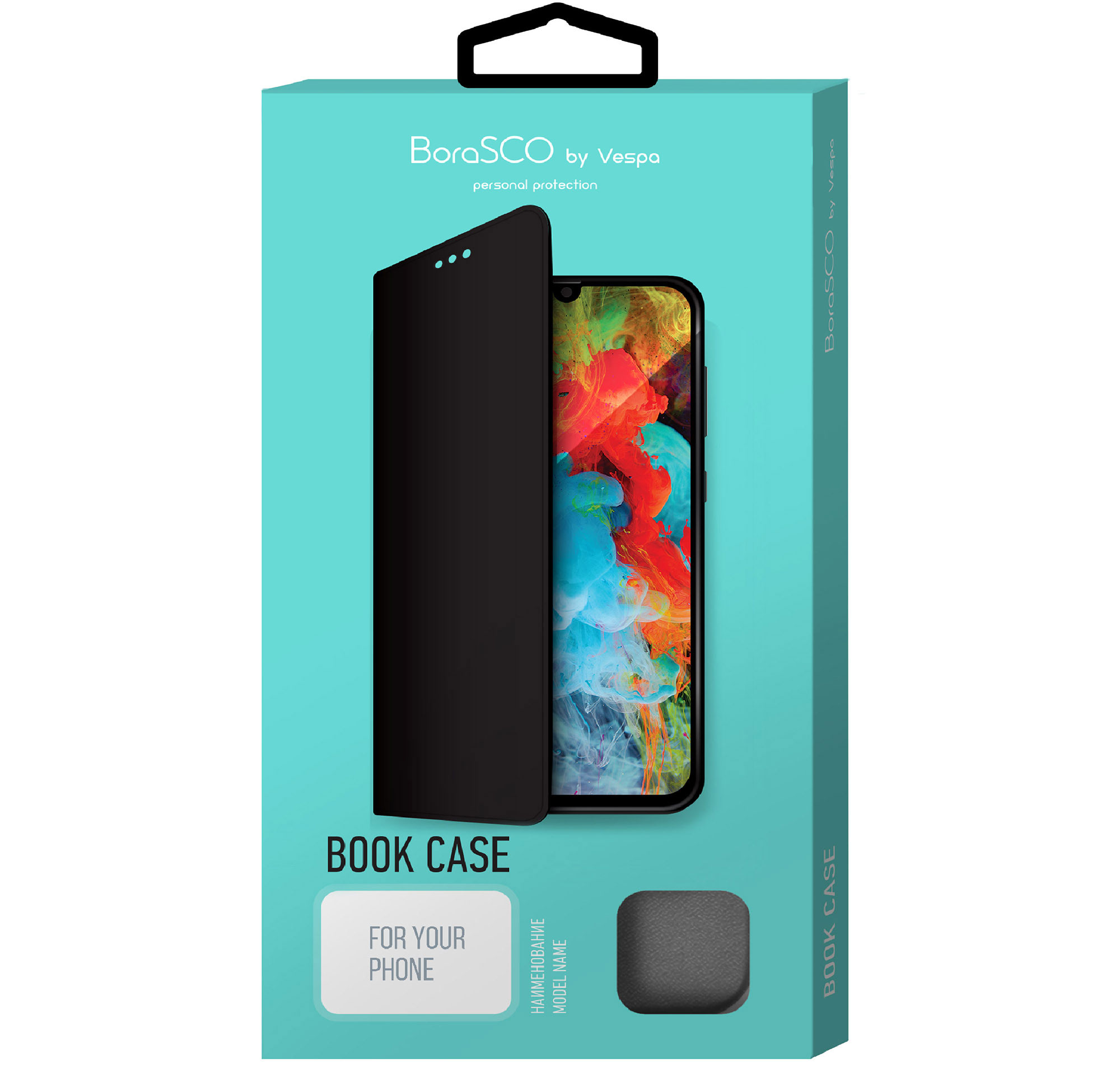 Чехол-книжка BoraSCO для Xiaomi Redmi Note 7 экокожа, черный