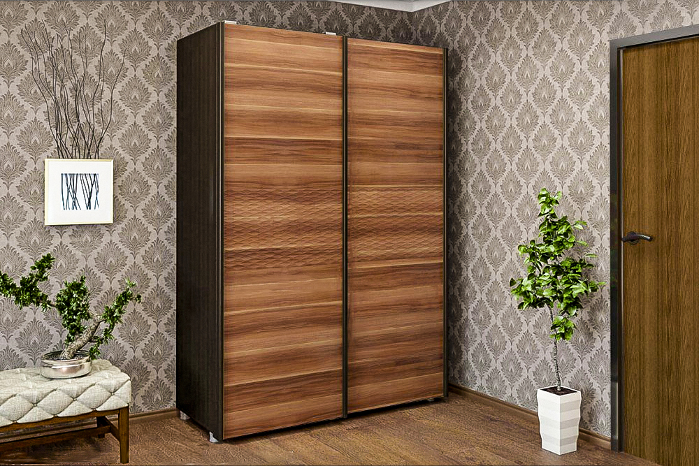 Шкафы купе Лером 217x150x65 см Корпус Дуб Венге, фасад Слива Валлис (ler-3010)