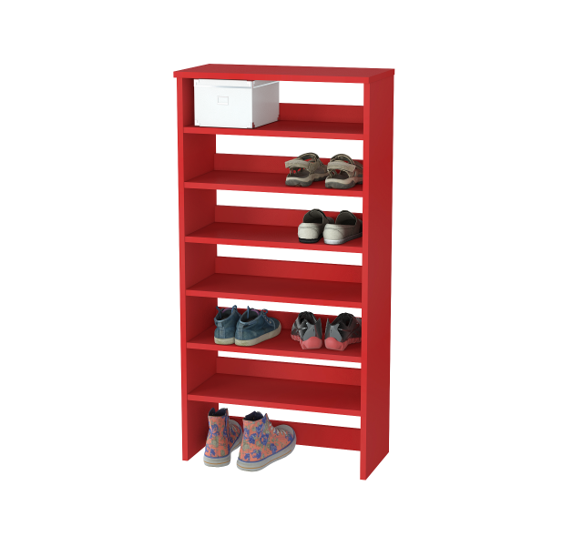 Стеллаж IDEASTORE для обуви Твист 2, Красный (3162)