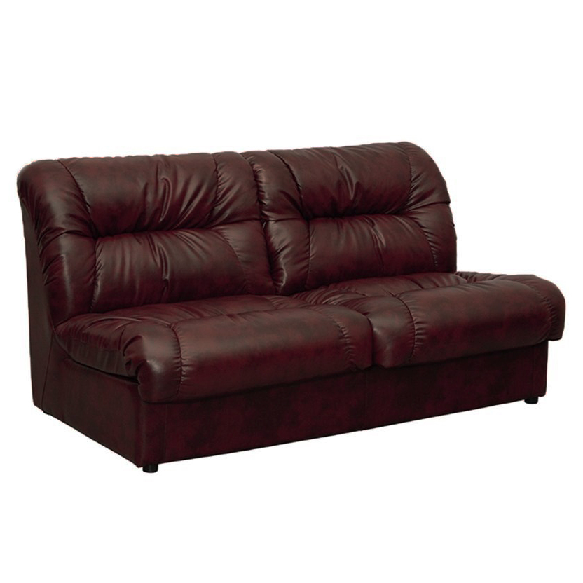 Диван двухместный модуль в гостиную, в офис Визит кожзаменитель Мадрас фирензе коричневый с бордовым AMF