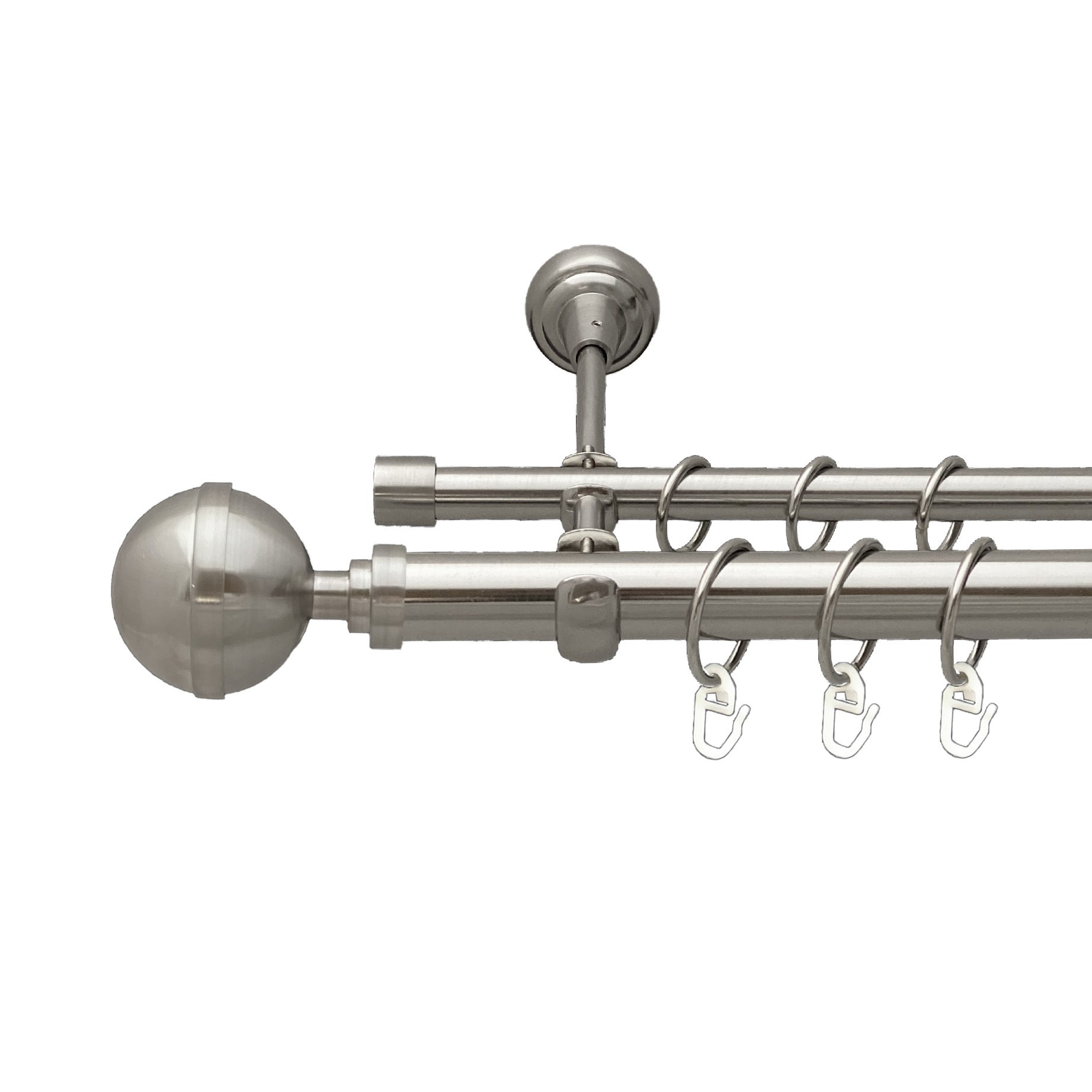 Карниз Orvit Калісто металевий дворядний відкритий Нержавіюча сталь 25\16 мм 300 см