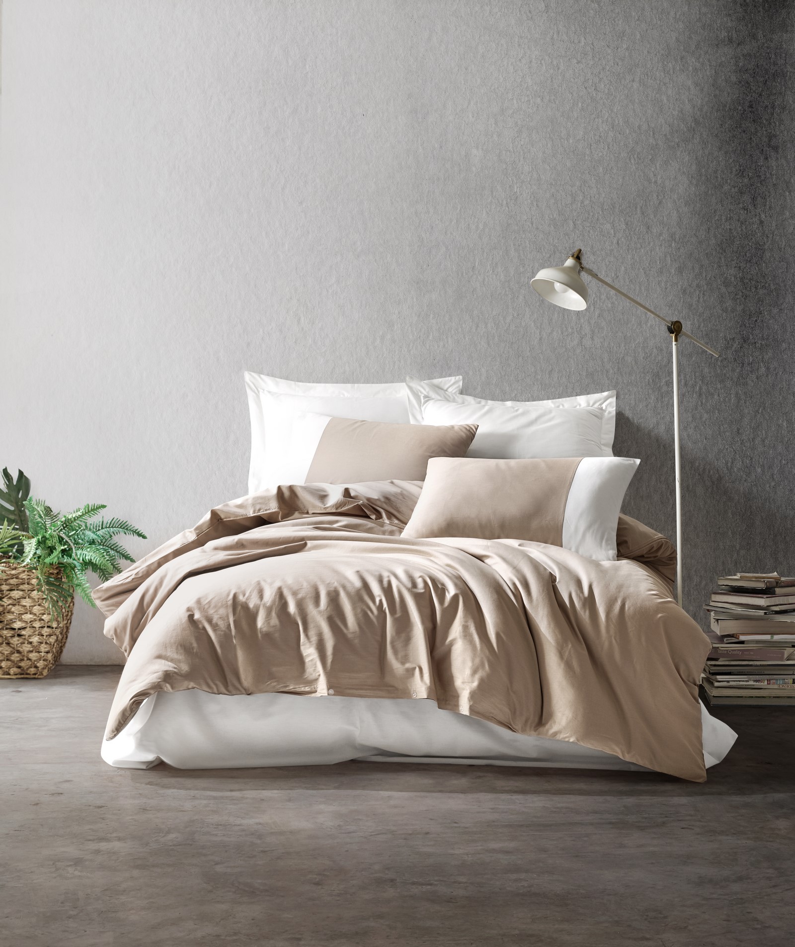 Комплект постельного белья Cotton Box Plain Vizon Krem 200х220