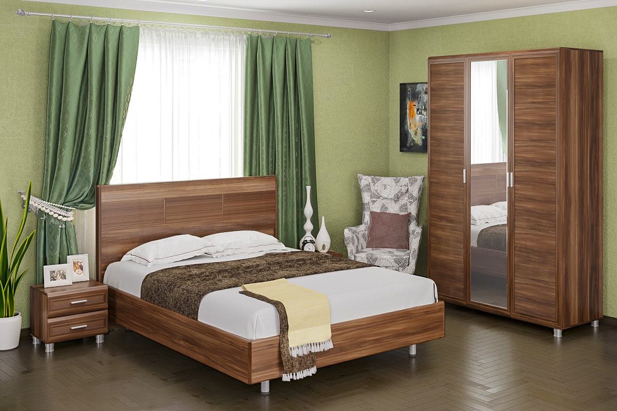 Спальня комплект Лером Мелисса из МДФ 160*200 см Слива Валлис (ler-1307)