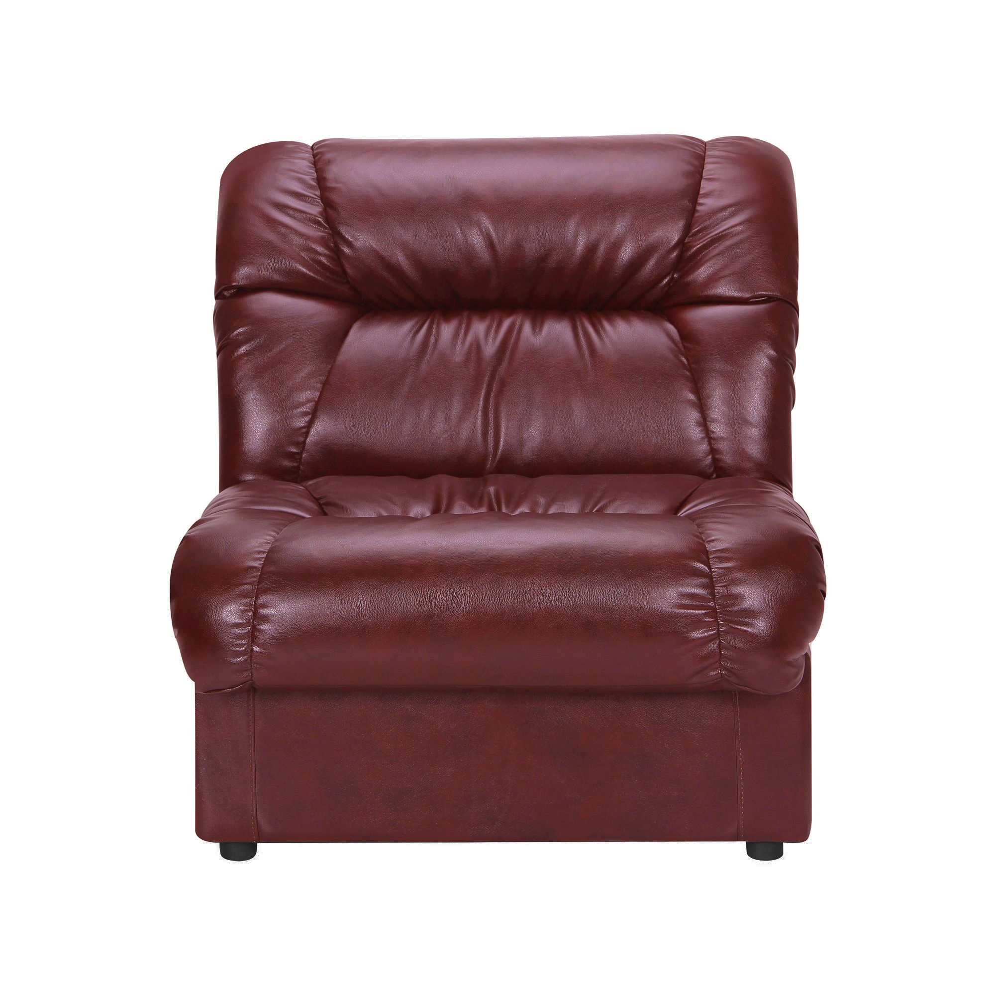 Диван одноместный модуль в гостиную, в офис Визит кожзаменитель Неаполь N-08 бордовый AMF