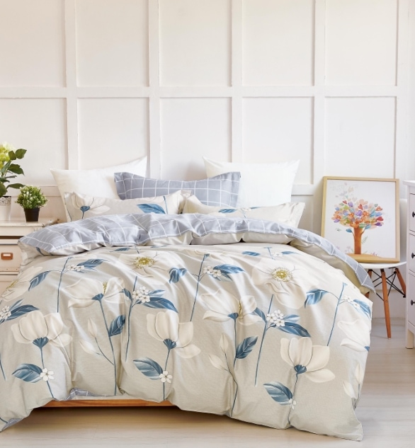 Постельное белье Vpostelke Иветта 1-Спальный 150х220 см сатин серый