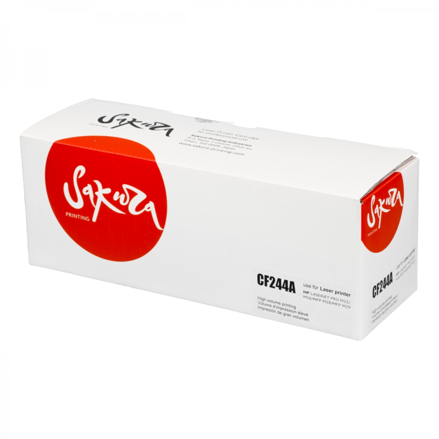 Картридж SAKURA CF244A для HP LJ Pro M15a/M15w/ M28a/M28w, черный, 1 000 к.