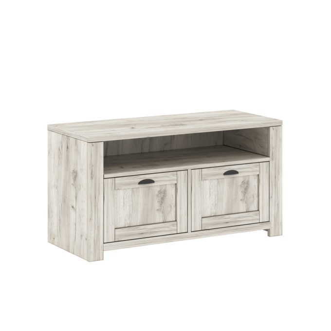 Тумба под телевизор в гостиную из ДСП+МДФ MoNe P Blonski Дуб крафт серый