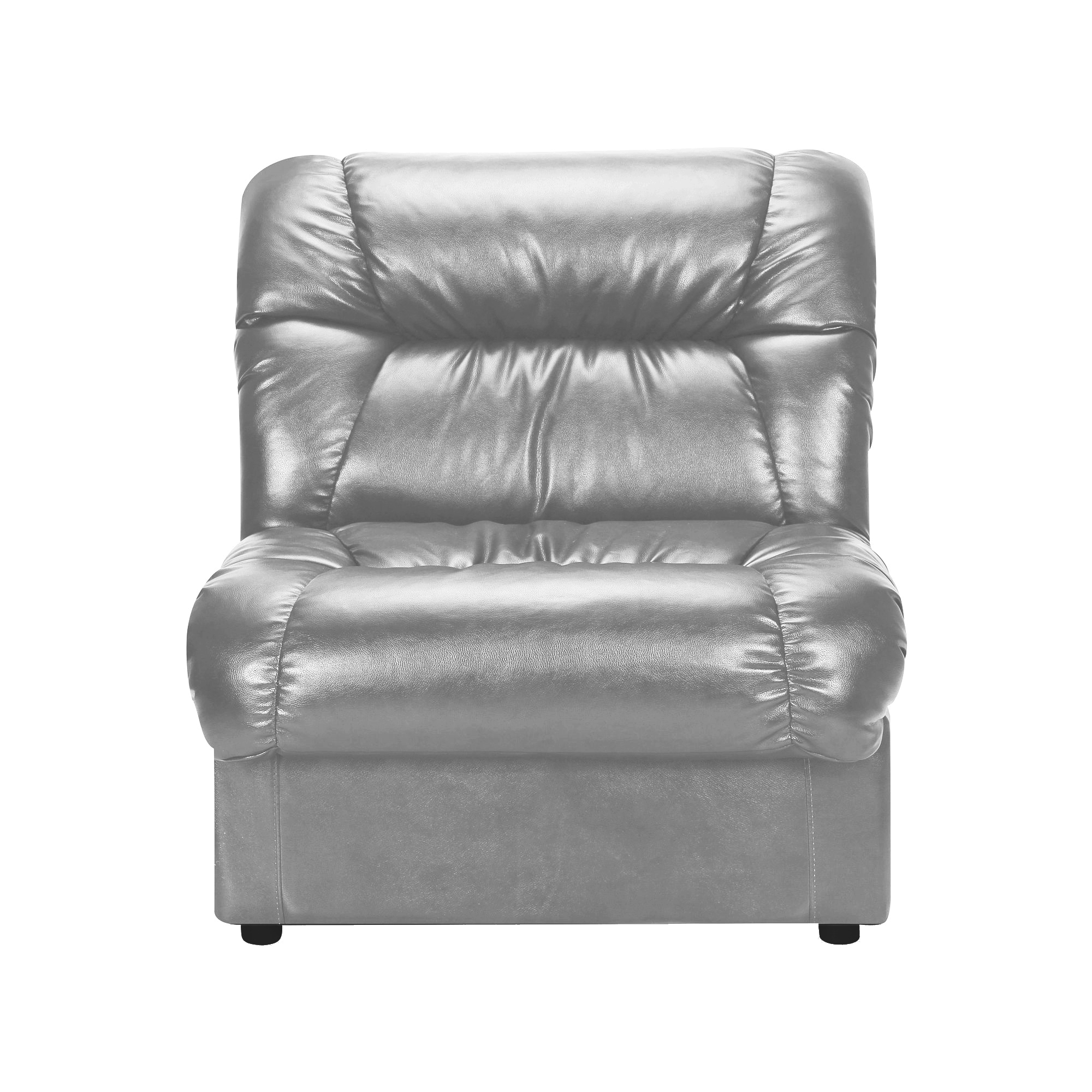 Диван одноместный модуль в гостиную, в офис Визит кожзаменитель Неаполь N-23 светло-серый AMF