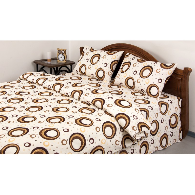 Постельное белье Lotus Ranforce - Indi кофе двуспальное