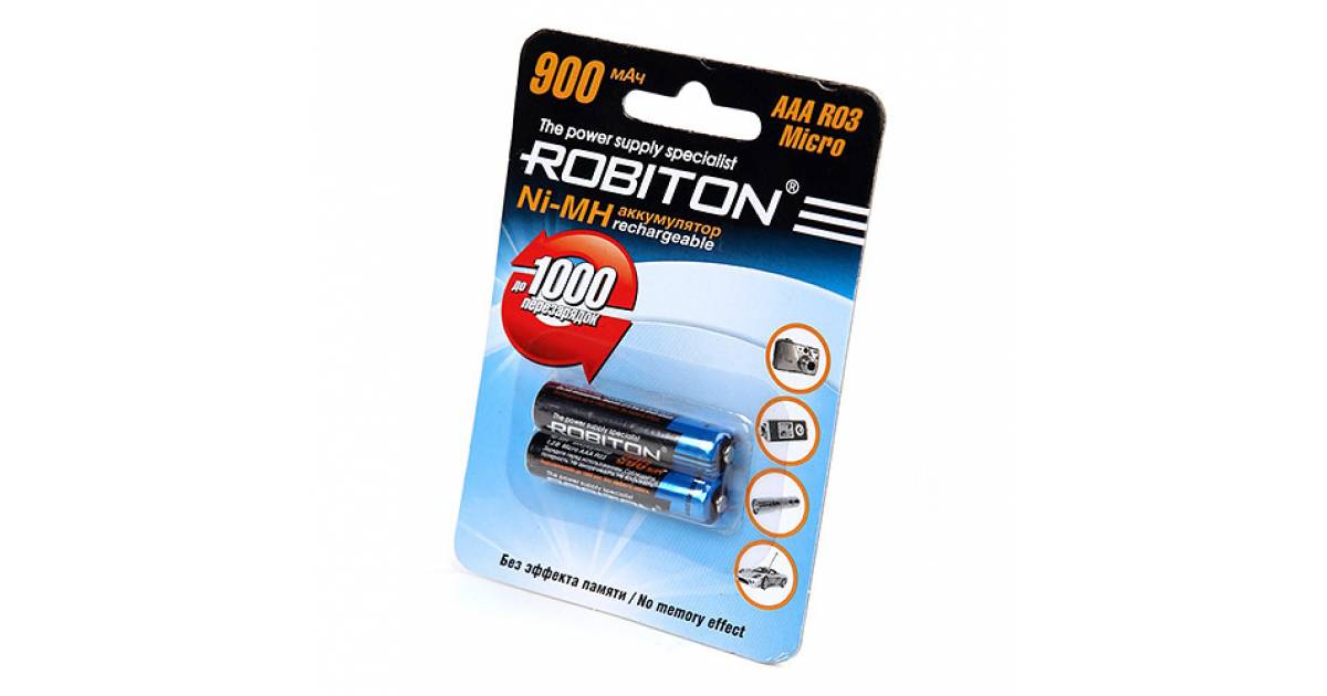 Аккумулятор Robiton AAA 950 mAh R2U (уп 2 шт)