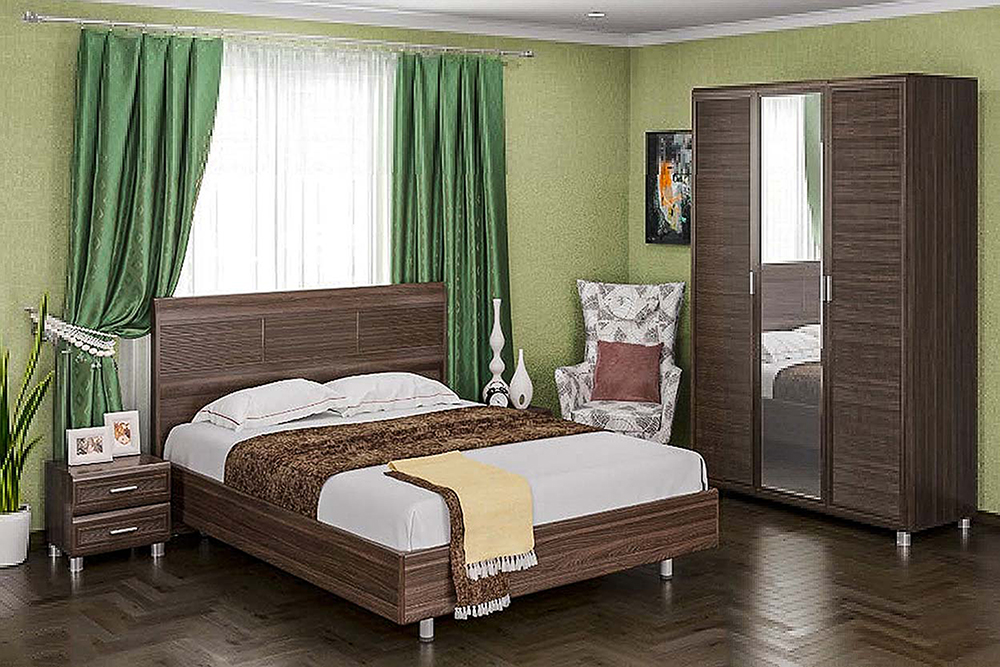 Спальня комплект Лером Мелисса из МДФ 160*200 см Дуб Пасадена (ler-1314)