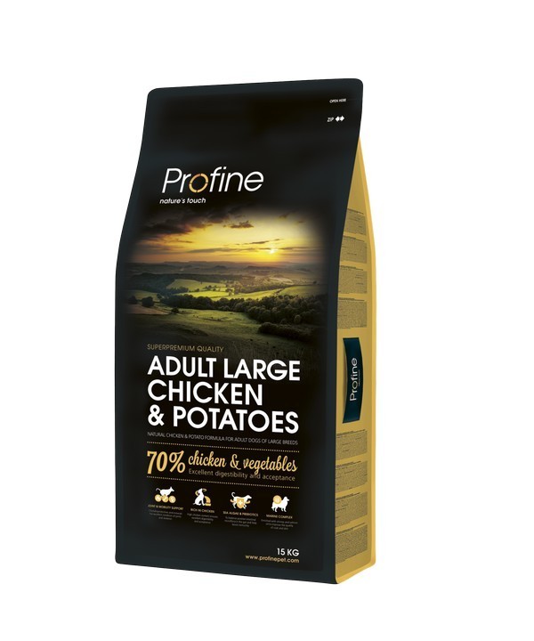 Сухой корм Profine Adult Large Chicken& Potatoes для взрослых собак крупных пород с курицей и картофелем 15 кг