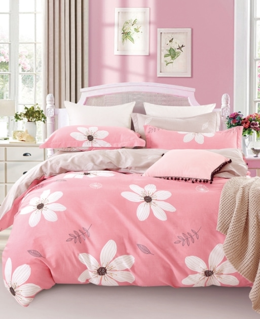 Постельное белье Vpostelke Ася 2-Спальный 200х220 см сатин розовый