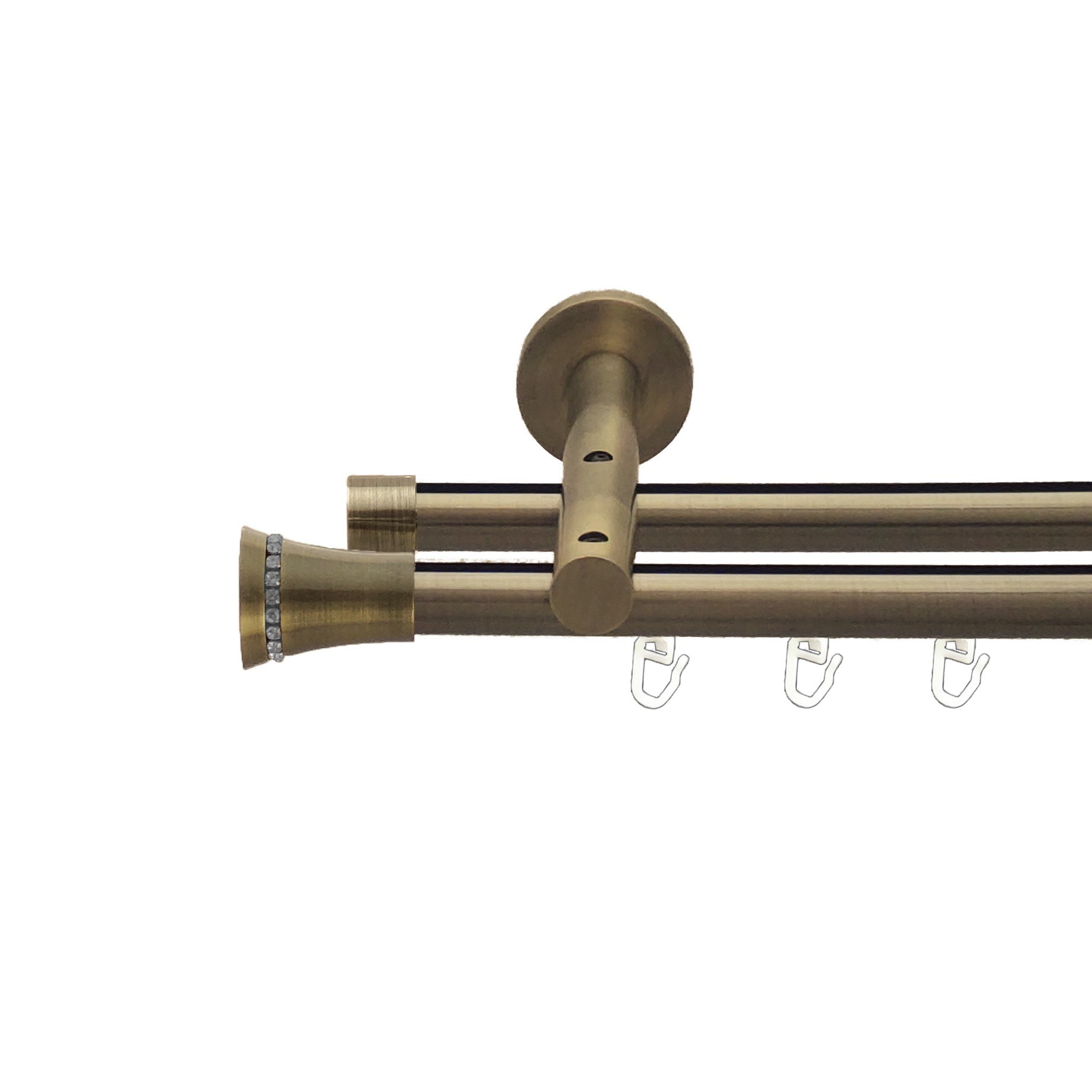 Карниз для штор Orvit Монтіфо металевий дворядний реверс профіль Антик 19\19 мм 200 см