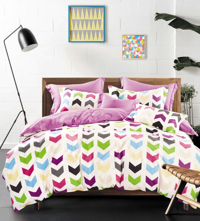 Постельное белье Vpostelke Оригами Евро 220х240 см сатин сиреневый