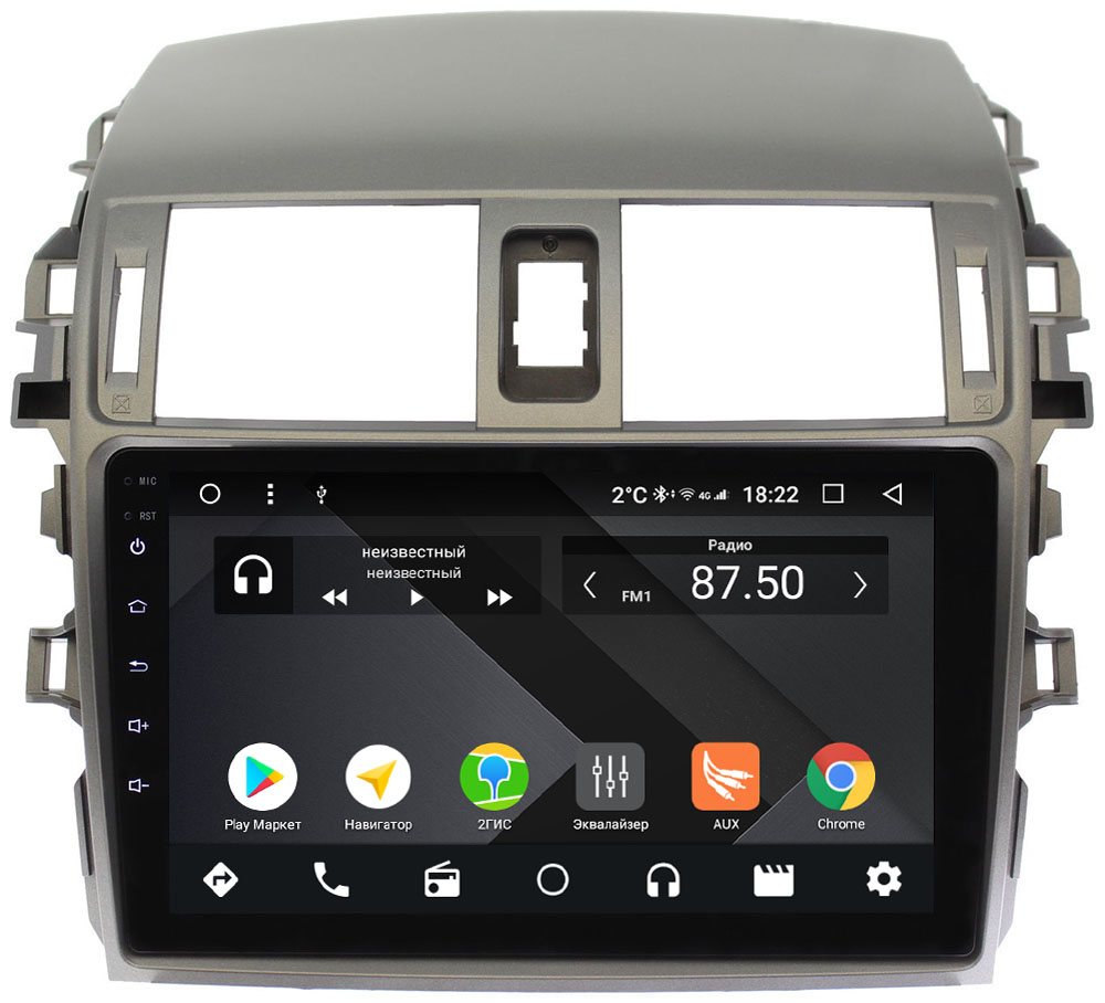 Штатная магнитола Toyota Corolla X 2006-2013 Wide Media CF9061-OM-4/64 на Android 9.1 (TS9, DSP, 4G SIM, 4/64GB) (+ Камера заднего вида в подарок!)