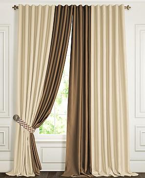 Комплект штор ТомДом Эфти (бежево-коричневый)