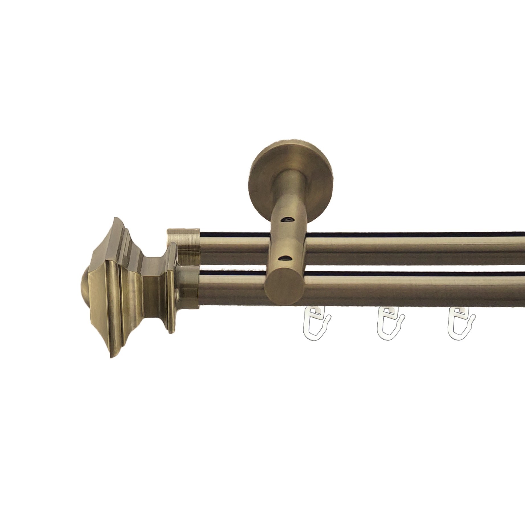 Карниз для штор Orvit Борджеза металевий дворядний реверс профіль Антик 19\19 мм 300 см